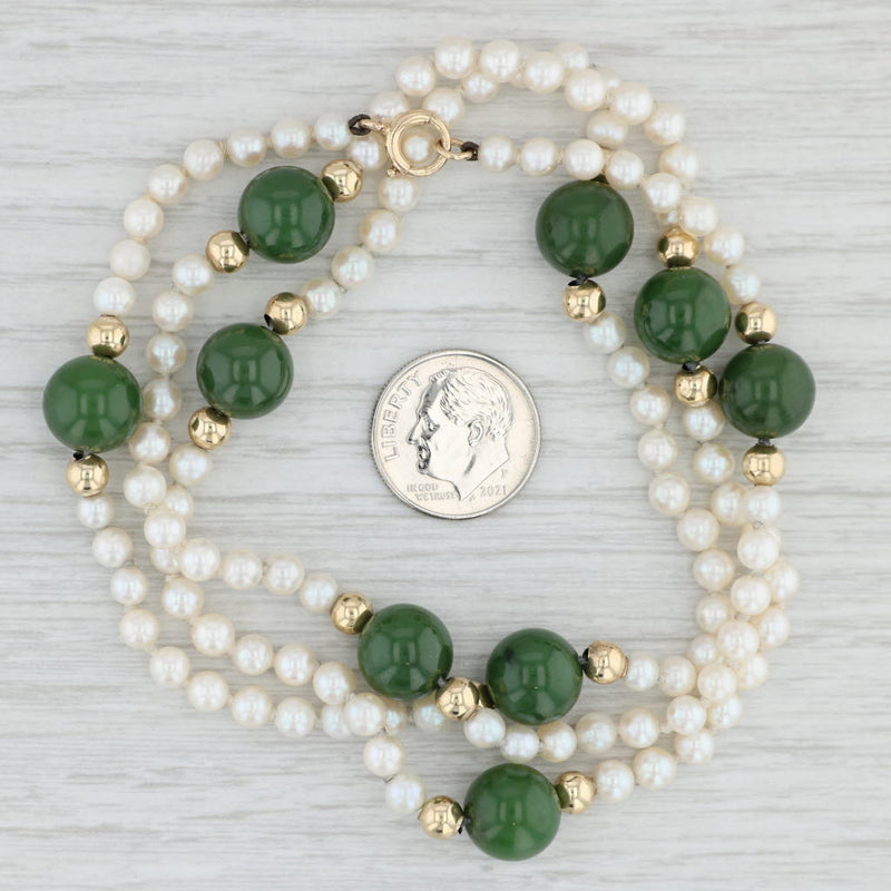 Chinese Celadon Jade Bead Necklace with Silver Clasp 1930's - Ruby Lane